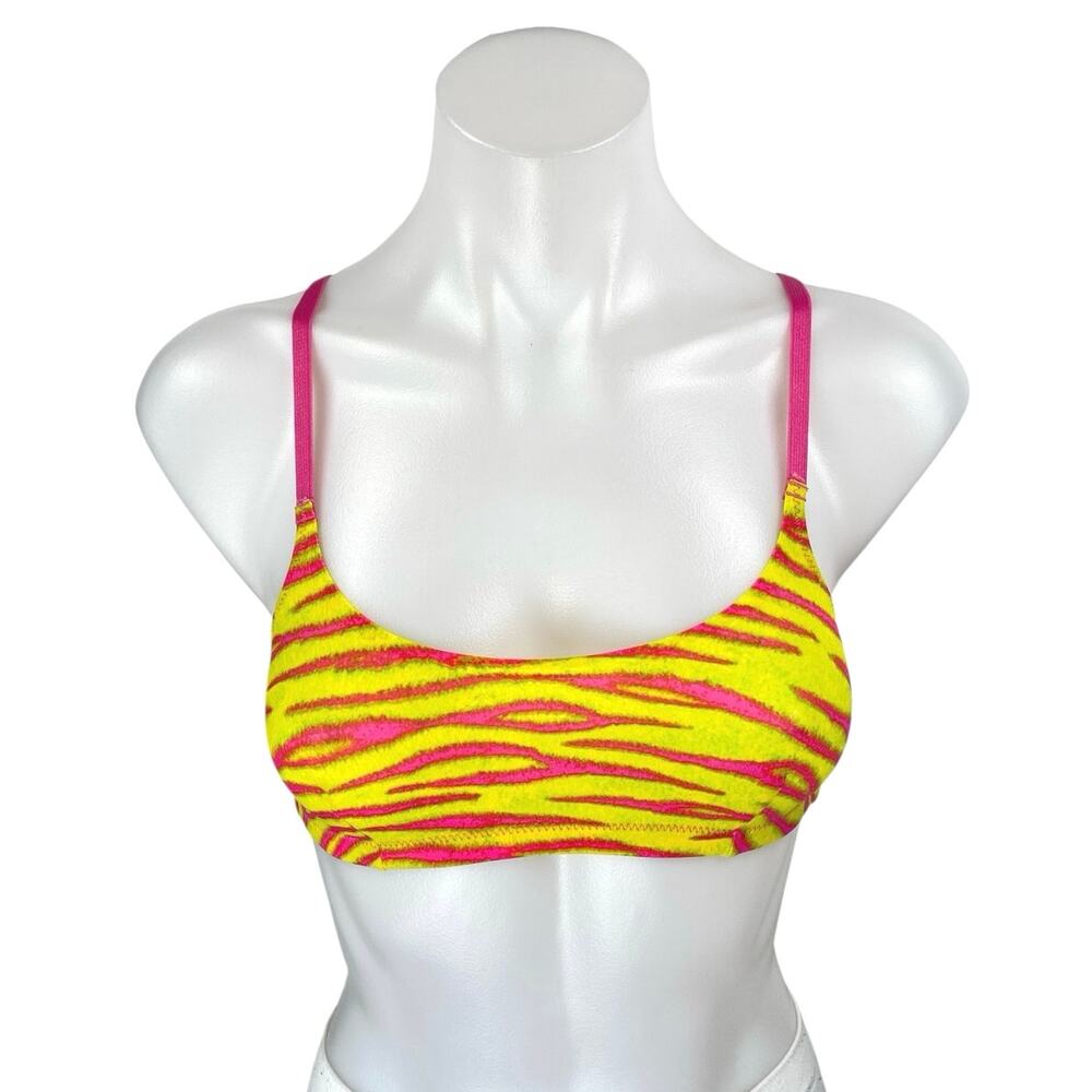 Savage x Fenty Yellow Pink Zebra Sleeveless Cami Camisole Tank Bra Top Size XS